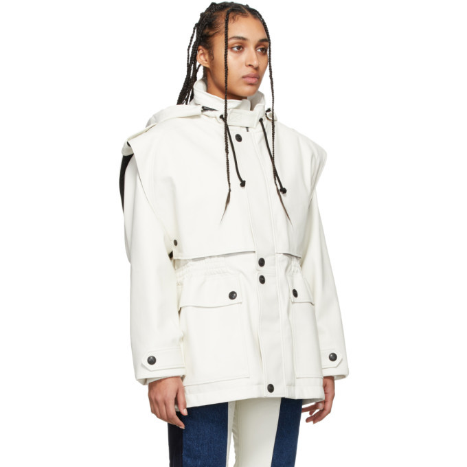 GR-Uniforma White Faux-Leather Fireman Coat