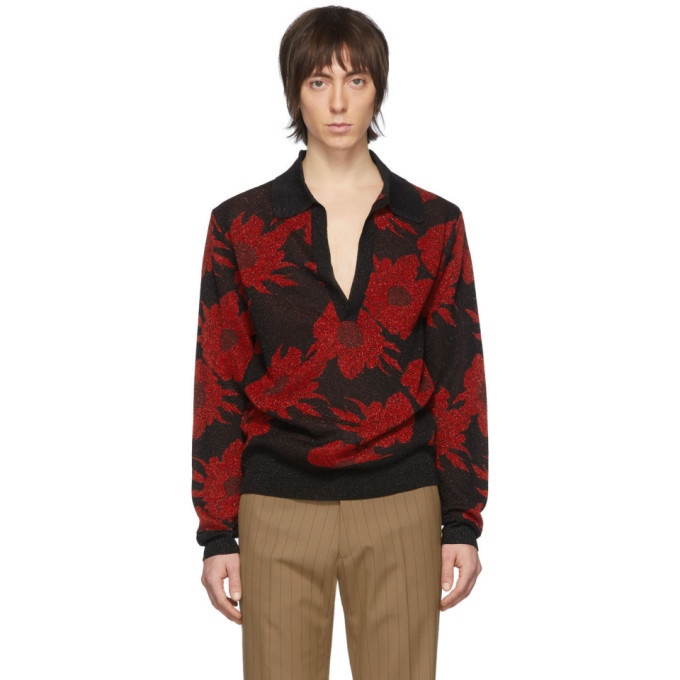 Photo: Dries Van Noten Black and Red Jerome Polo