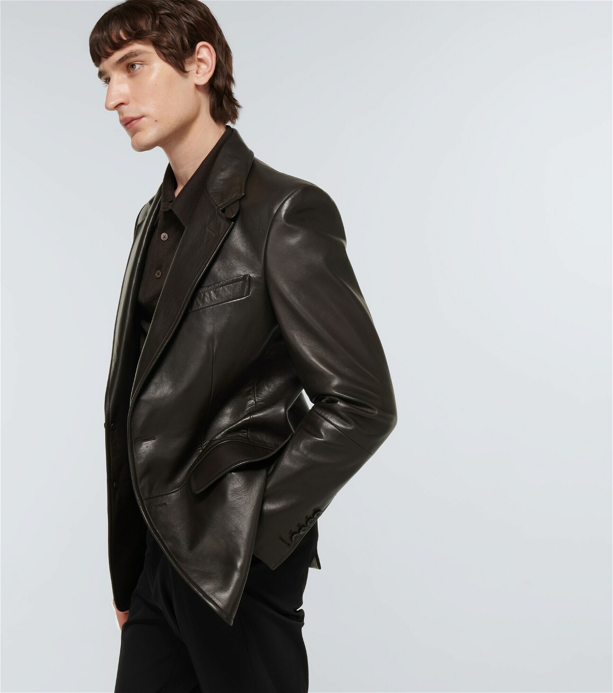 Tom Ford - Single-breasted leather blazer TOM FORD