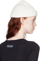 Marine Serre White Mulesing Free Wool Rib Beanie