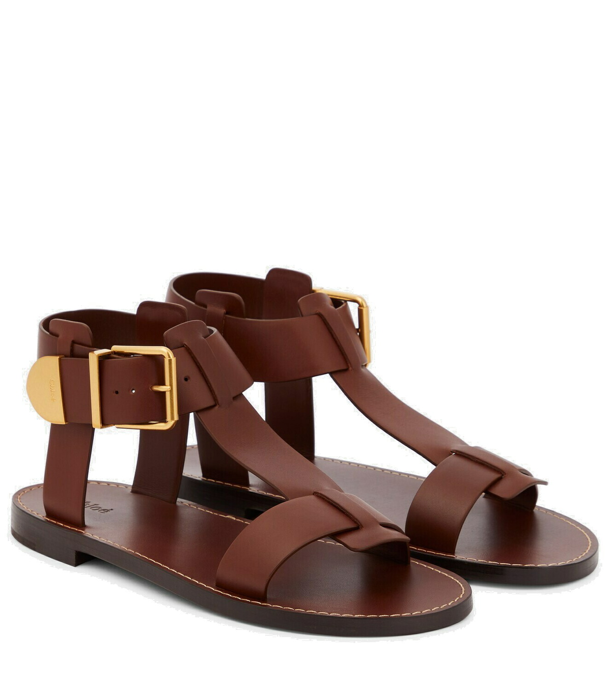 Chloé virginia leather hot sale flat sandals