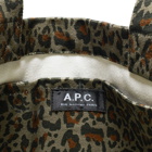 A.P.C. Men's Lou Animal Print Tote in Light Khaki