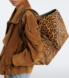 Saint Laurent Icare leopard-print calf hair shopper