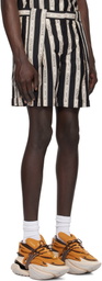 Balmain Black & Beige Ribbon Shorts