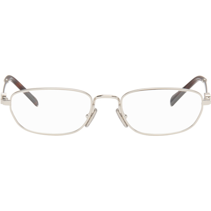 Photo: Miu Miu Eyewear Silver Rectangular Glasses