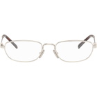 Miu Miu Eyewear Silver Rectangular Glasses