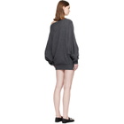 MM6 Maison Margiela Gray Off-shoulder Knit Minidress