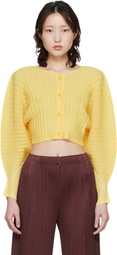 PLEATS PLEASE ISSEY MIYAKE Yellow Rib Pleats January Cardigan