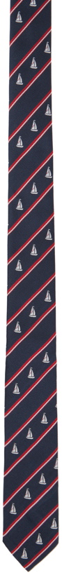 Photo: Thom Browne Navy Jacquard Tie