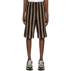 Fendi Black and Brown Terry Bermuda Shorts