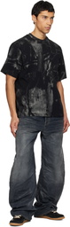 BAPE Black Metallic Coated Overall Print T-shirt