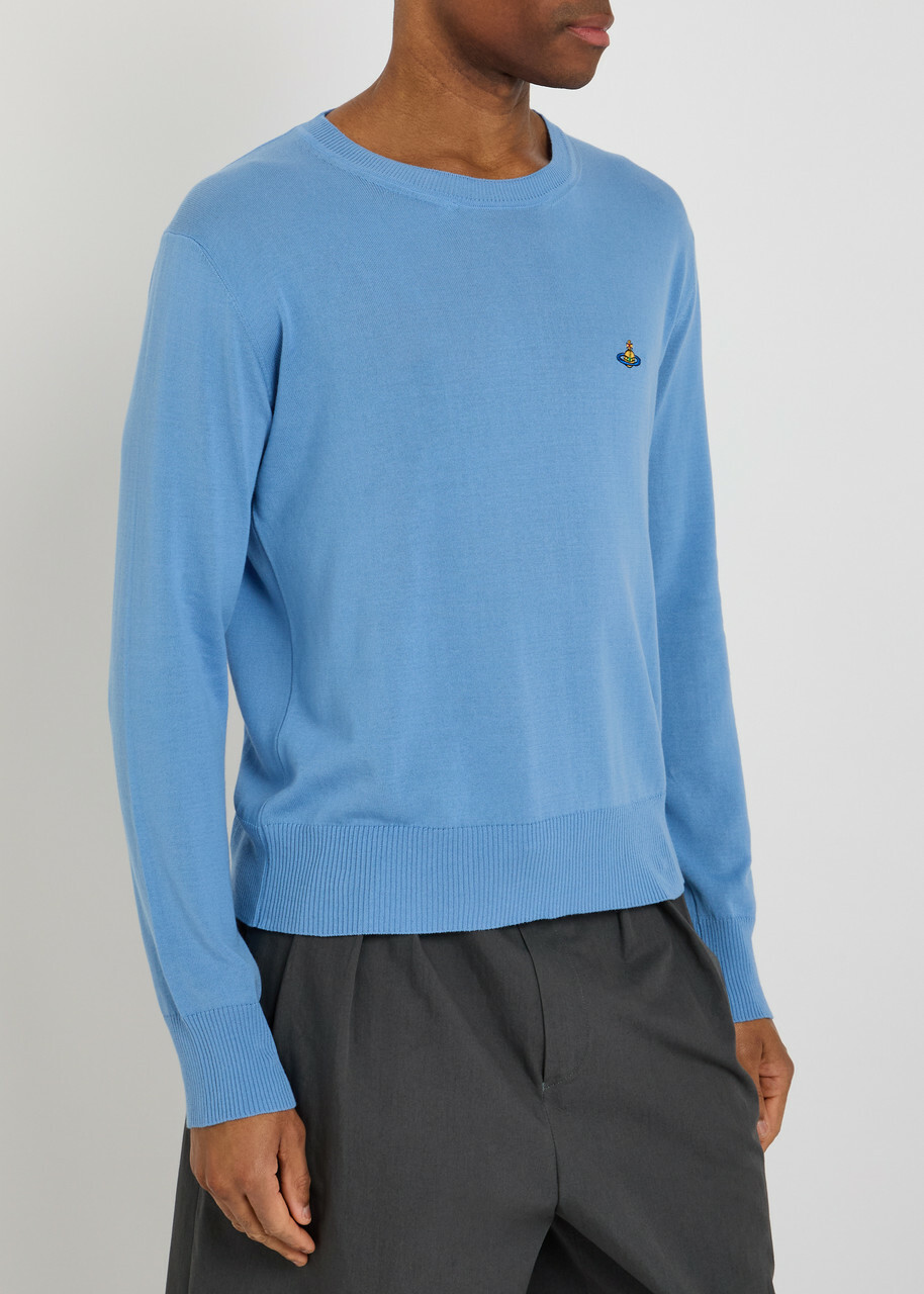 Vivienne Westwood Alex Fine-knit Cotton Jumper Blue