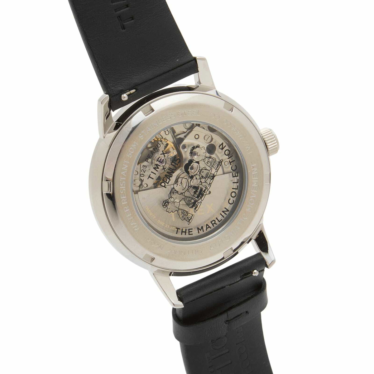 Timex x Peanuts Marlin Automatic 40mm Watch in Silver/Black 
