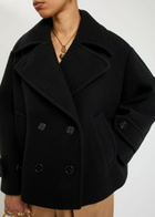 Chloe Double-breasted Wool-blend Jacket Black
