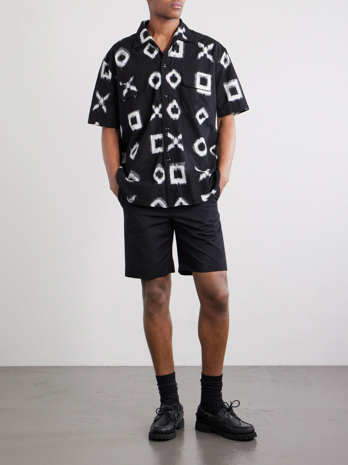 Monitaly - Milano Cotton-Jacquard Shirt - Black