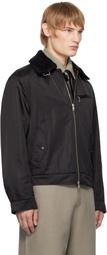 Youth Black Faux-Shearling Collar Jacket