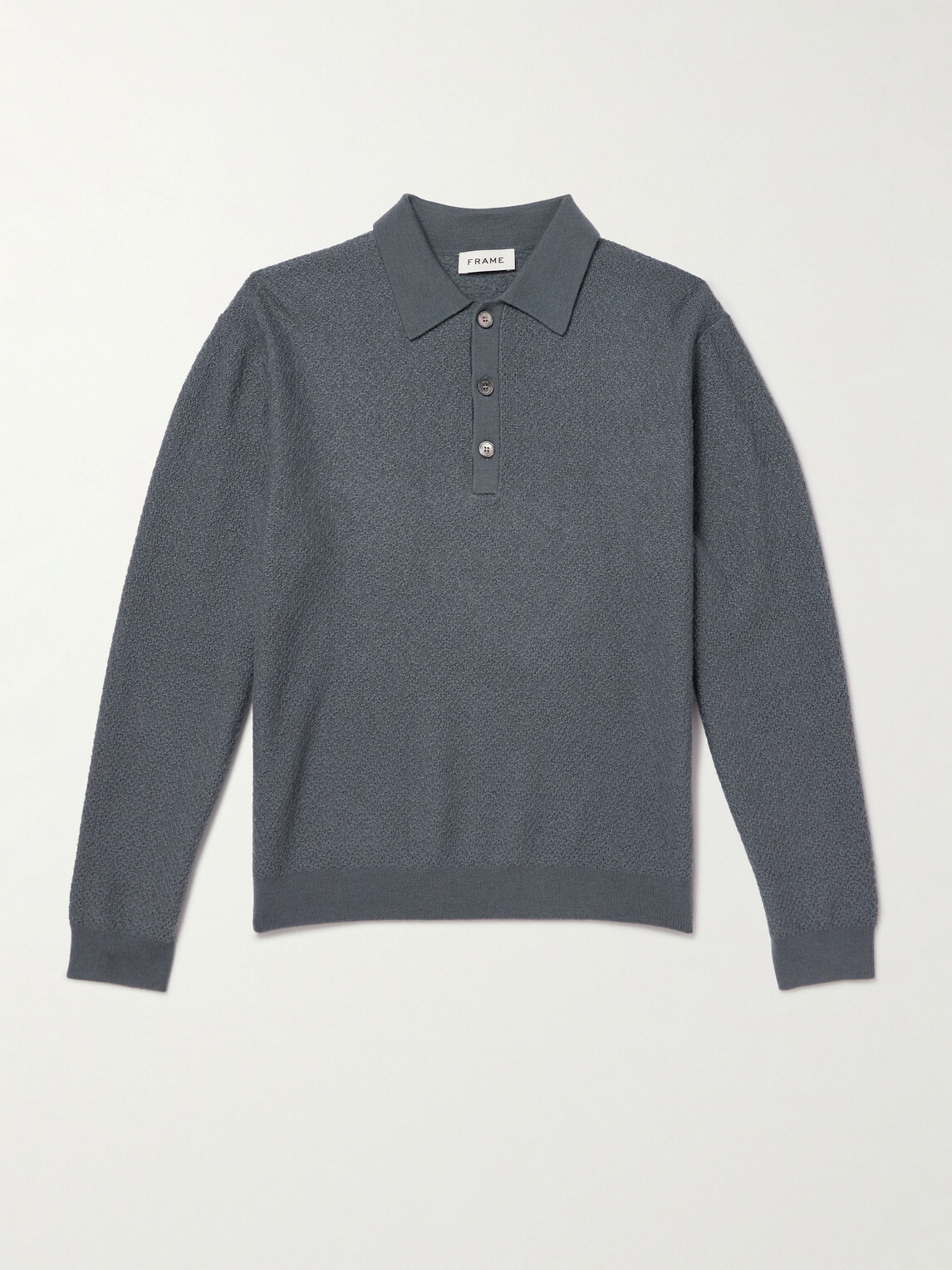 FRAME - Wool Polo Sweater - Gray