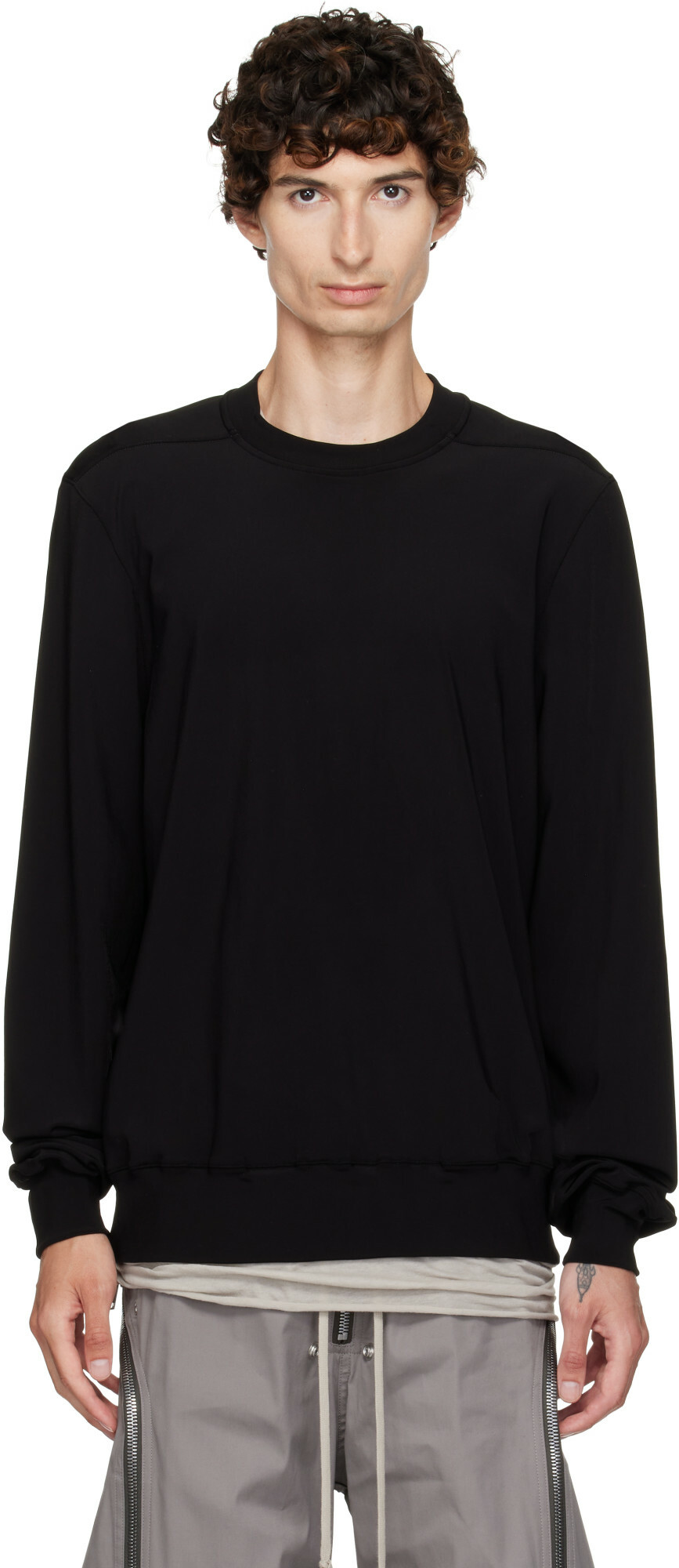 Rick Owens Black Tower Crewneck Sweatshirt