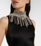 McQueen Embellished open-back gown