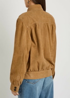Saint Laurent Gathered Suede Jacket Dark Brown
