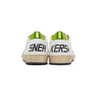 Golden Goose White and Green Ball Star Sneakers