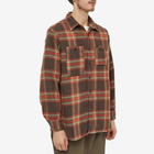 Engineered Garments Men's Plaid Flannel Work Shirt in Brown/Orange Plaid