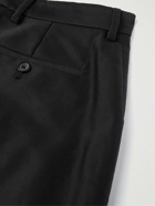 Alexander McQueen - Slim-Fit Tapered Pleated Cotton-Satin Trousers - Black
