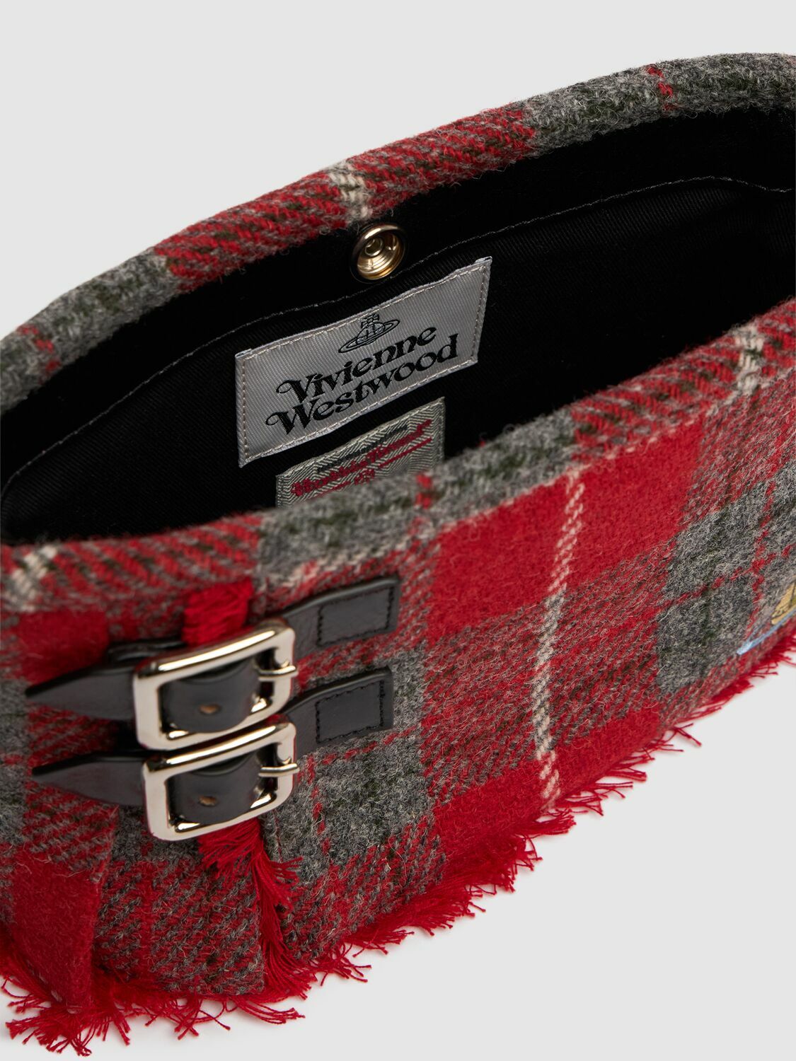 Vivienne Westwood Harris Tweedタータンカチューシャ Vivienne Westwood Red Harris Tweed Tartan Headband | ssense