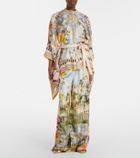 Camilla Printed silk wide-leg pants