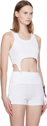Jean Paul Gaultier White 'The Garter Bra' Tank Top