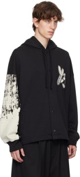 Y-3 Black Embroidered Hoodie