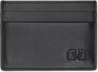 Valentino Garavani Black Mini Vlogo Signature Card Holder