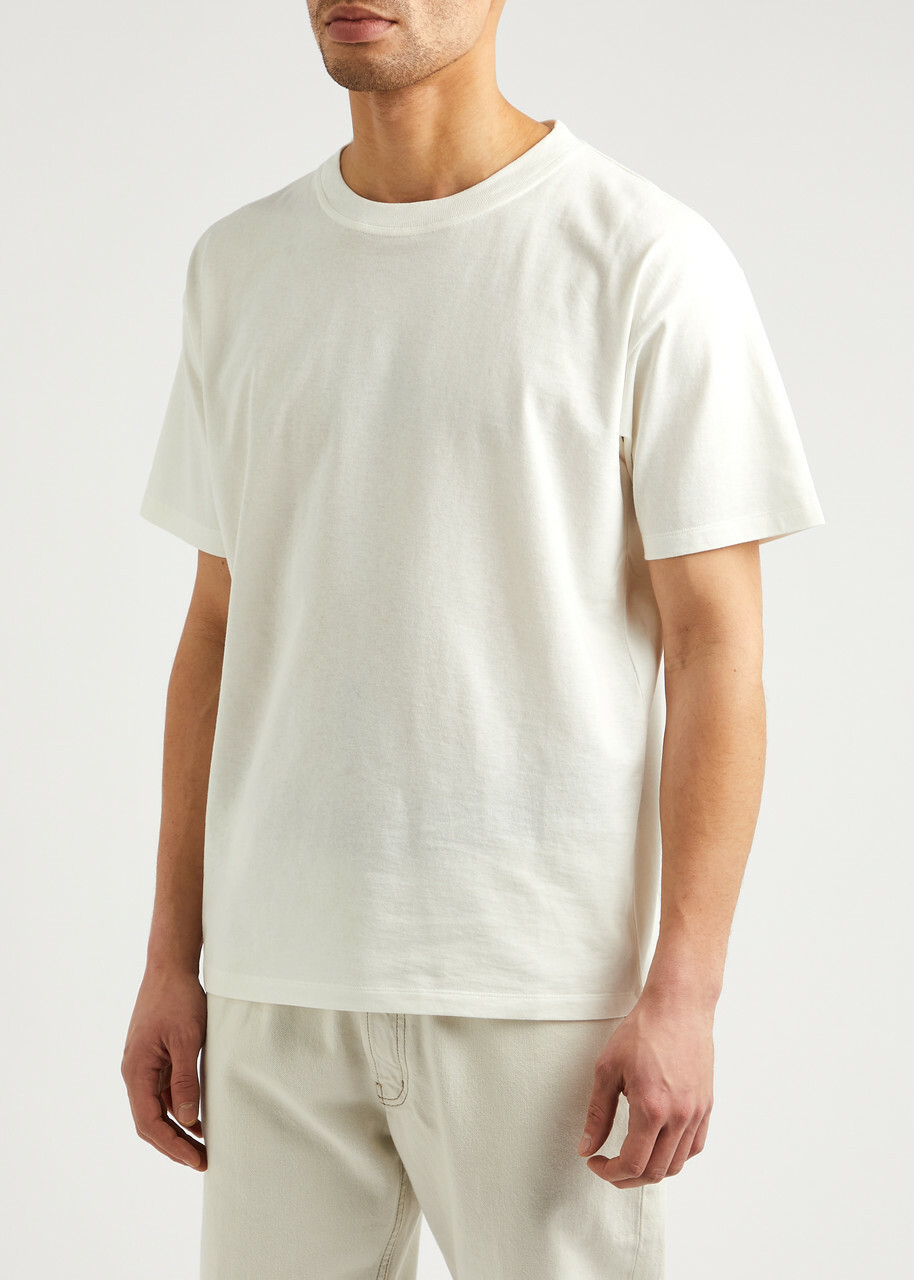 Tシャツ・カットソー Saint Laurent FW25 White cotton t-shirt (464572YB2DQ 9000) Saint Laurent White logo-print crew-neck t-shirt | TheDoubleF