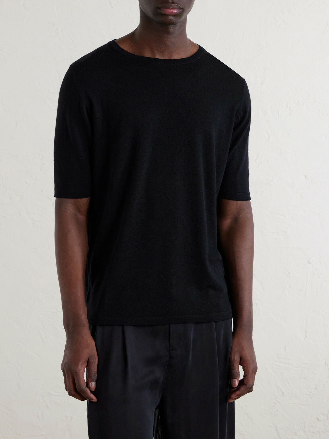 William Lockie - Virgin Wool T-Shirt - Black