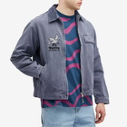 By Parra Men's Twilled Bird Wheel Jacket in Washed Blue