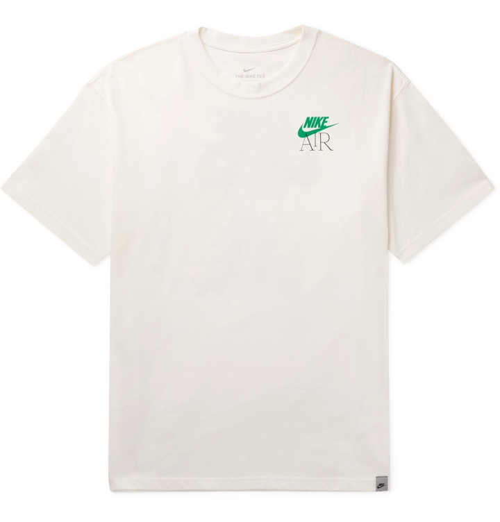 Photo: NIKE - Max 90 Logo-Print Recycled Cotton-Blend Jersey T-Shirt - Neutrals