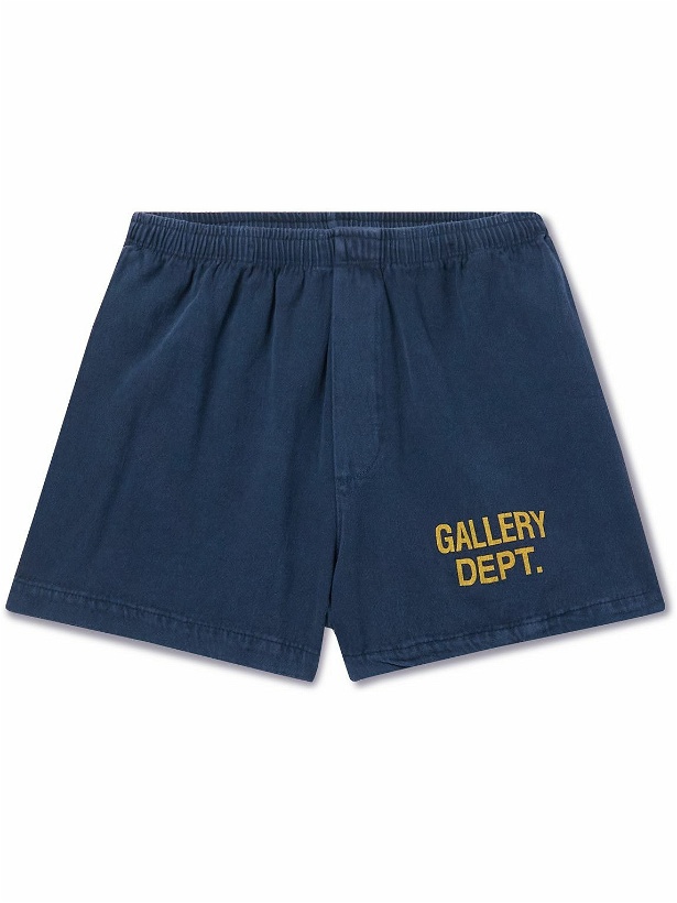 Photo: Gallery Dept. - Zuma Straight-Leg Logo-Print Cotton-Jersey Shorts - Blue