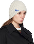 Burberry Off-White Equestrian Knight Cashmere Beanie