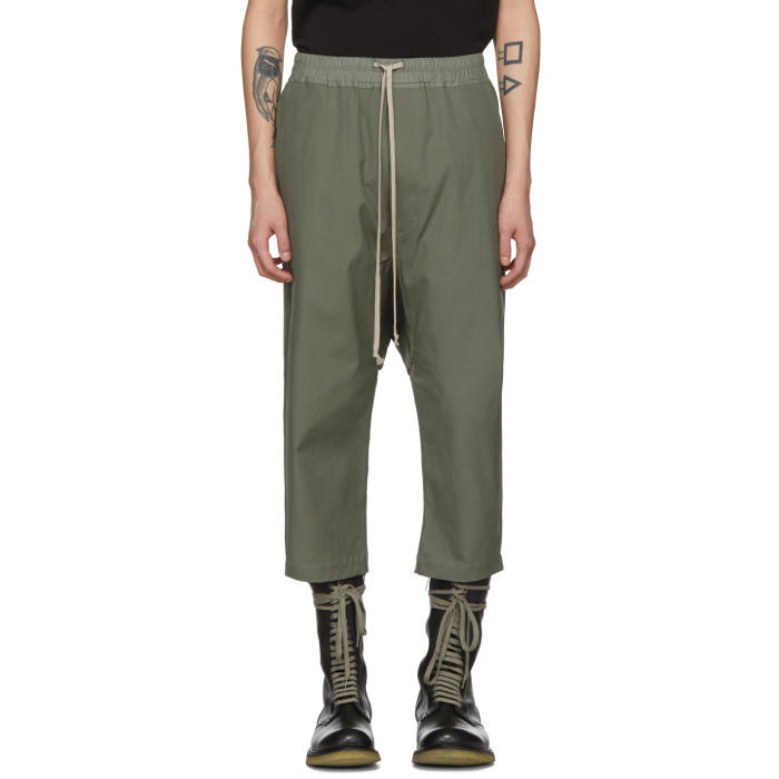 Photo: Rick Owens Green Drawstring Cropped Trousers