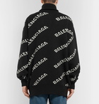 Balenciaga - Oversized Logo-Intarsia Half-Zip Sweater - Men - Black