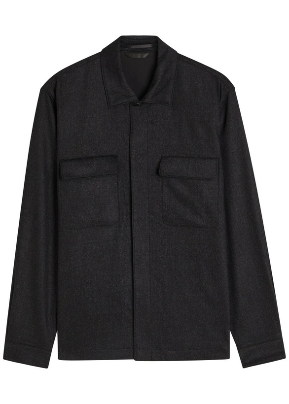 Photo: Sunspel Wool and Cashmere-blend Overshirt Charcoal