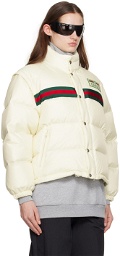 Gucci Off-White Web Convertible Down Jacket