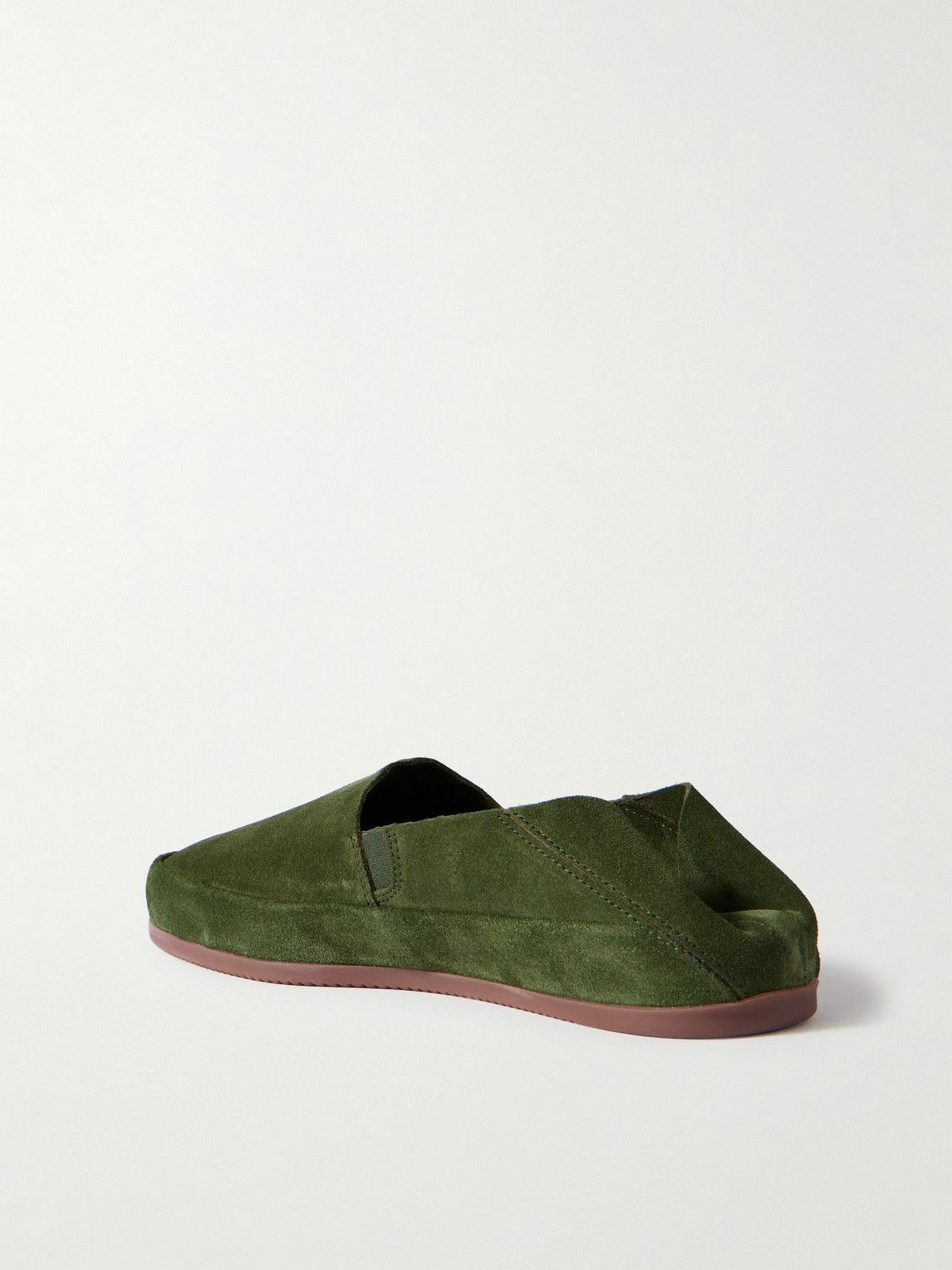 Mulo - Collapsible-Heel Suede Loafers - Green