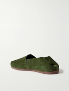 Mulo - Collapsible-Heel Suede Loafers - Green