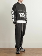 RRR123 - CVA Logo-Print Embroidered Cotton-Jersey Sweatshirt - Black