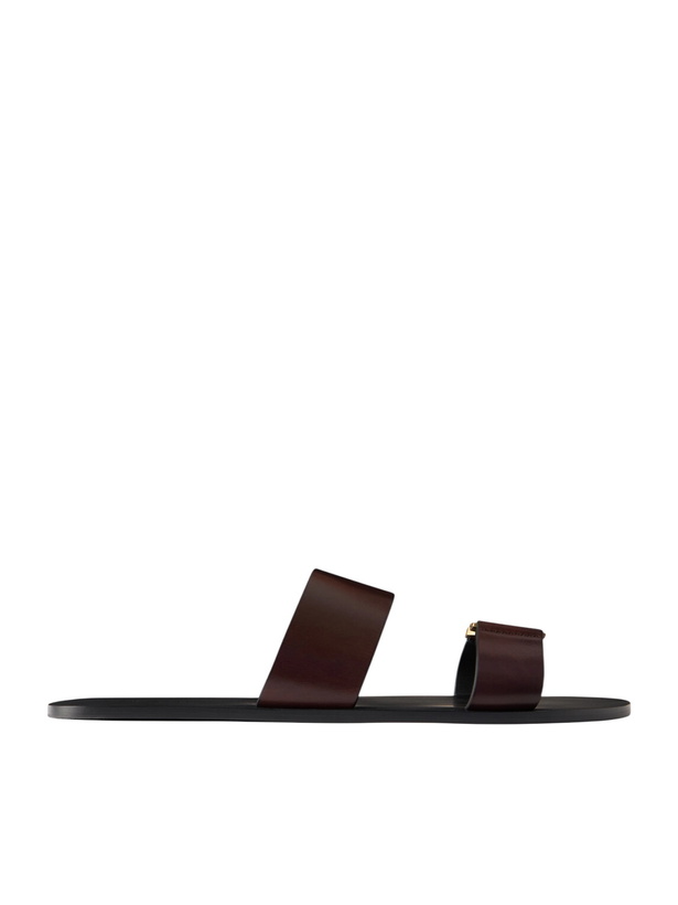 Photo: SAINT LAURENT - Babylone Logo-Embellished Leather Sandals - Brown