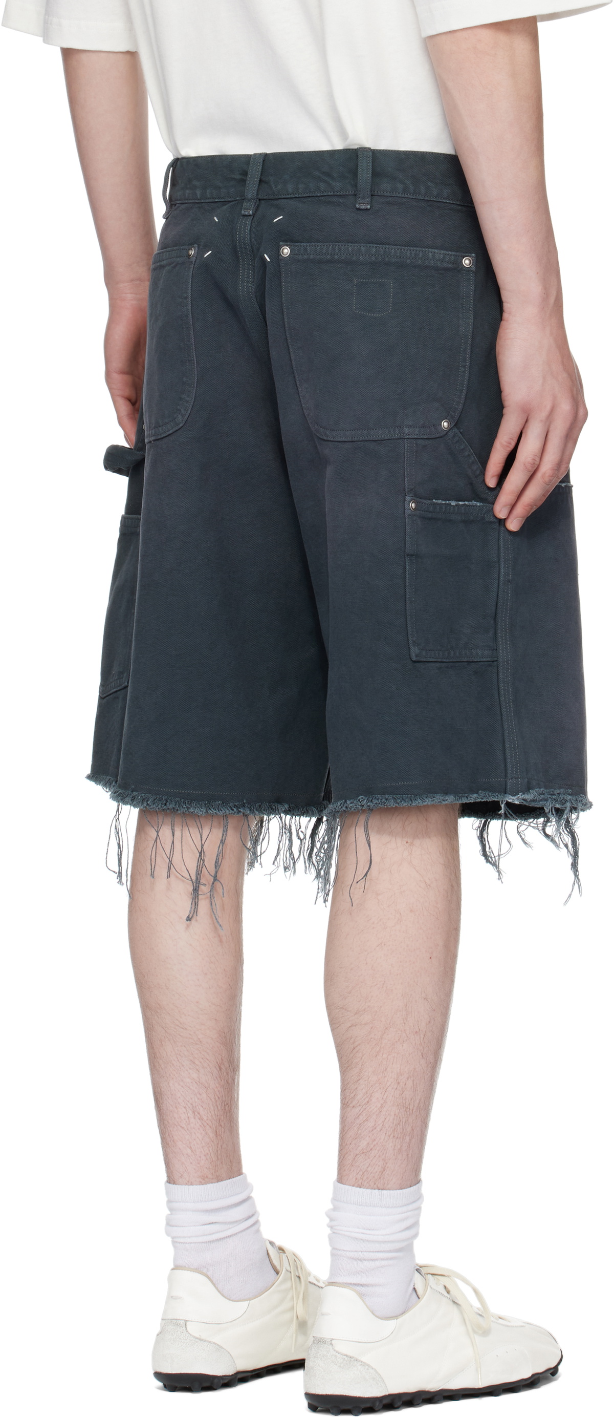 ショートパンツ MAISON MARGIELA gray cotton shorts Maison Margiela Gray Stud Shorts Maison Margiela