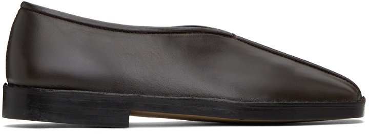 Photo: LEMAIRE Brown Flat Piped Slippers