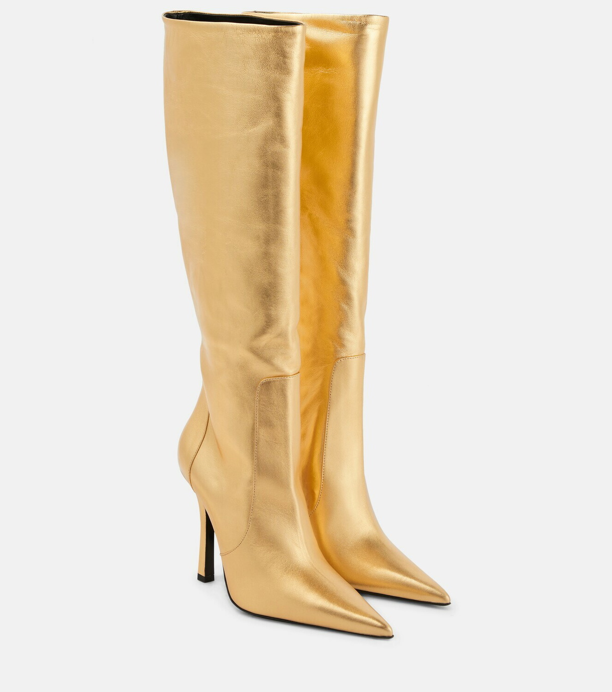 Blumarine - Laminated knee-high leather boots