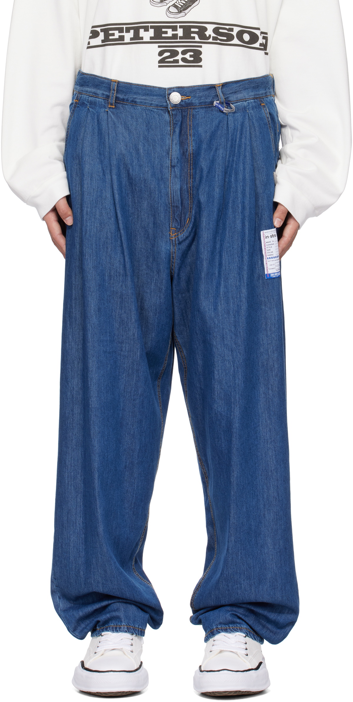 Maison MIHARA YASUHIRO Blue Cotton Tencel Tapered Jeans Maison